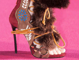 Rodeo Fur Stiletto Booties heel and toe detail