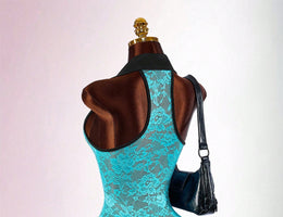 Noir Lace Collar Mini Dress collar and neckline detail