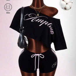 Asymmetric Off-Duty Short Set waist and fit detail