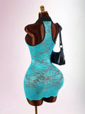 Noir Lace Collar Mini Dress