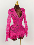 Blush Mirage Lace Mini Dress