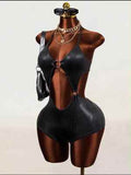 Noir Serpent Cutout Romper