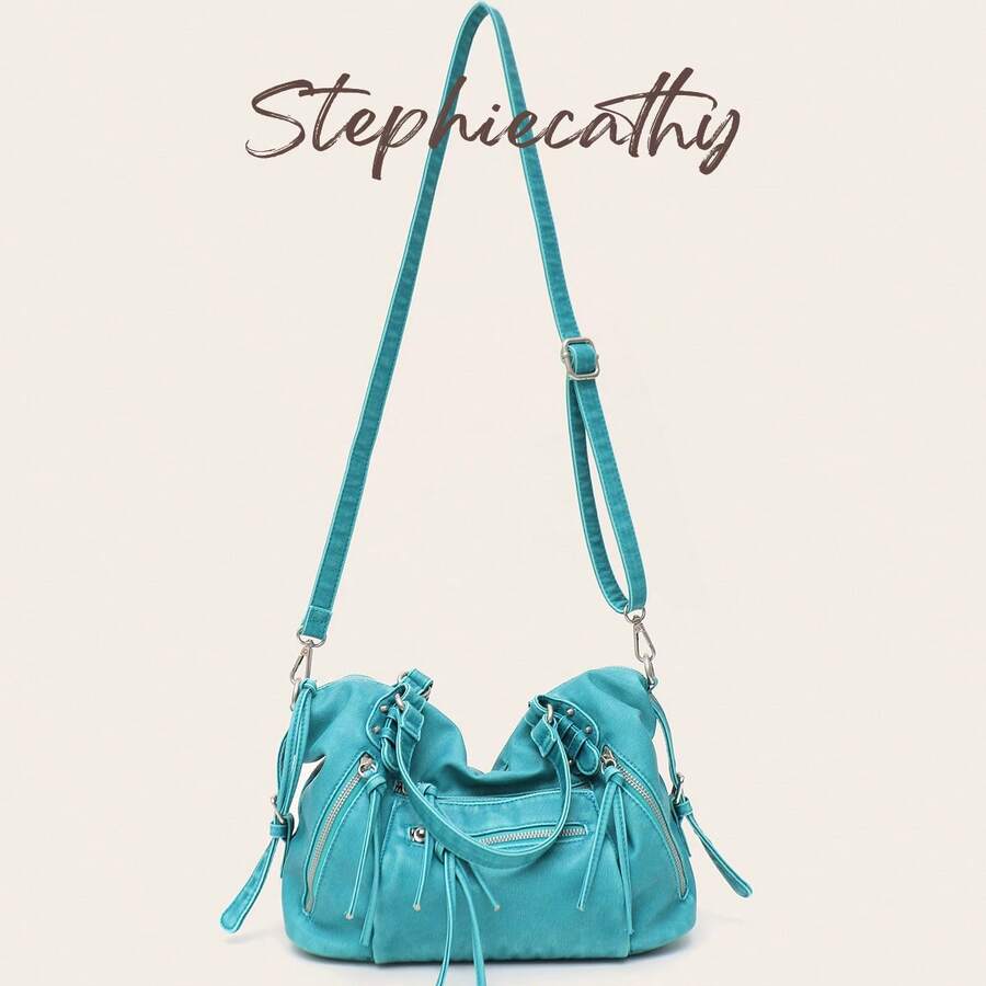 Aqua Washed Mini Shoulder Bag - view 8