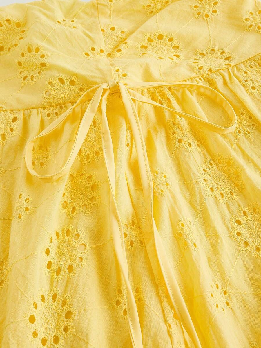 British Bow Embroidered Midi Skirt detail view