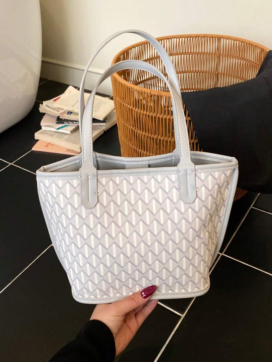 Brown Rhombus Commuter Tote front view