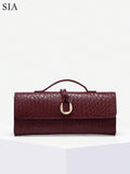 Burgundy Woven-Look Clutch Tote - view 1