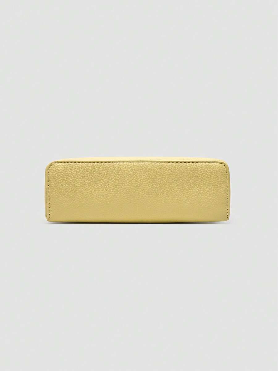 Butter Yellow Litchi Shoulder Bag - view 5