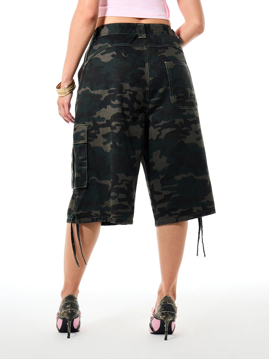 Camo Script Cargo Bermuda Shorts - view 2