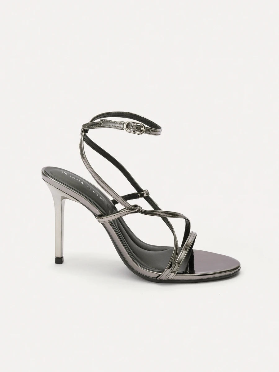 Criss-Cross Open-Toe Stiletto Sandals - view 1