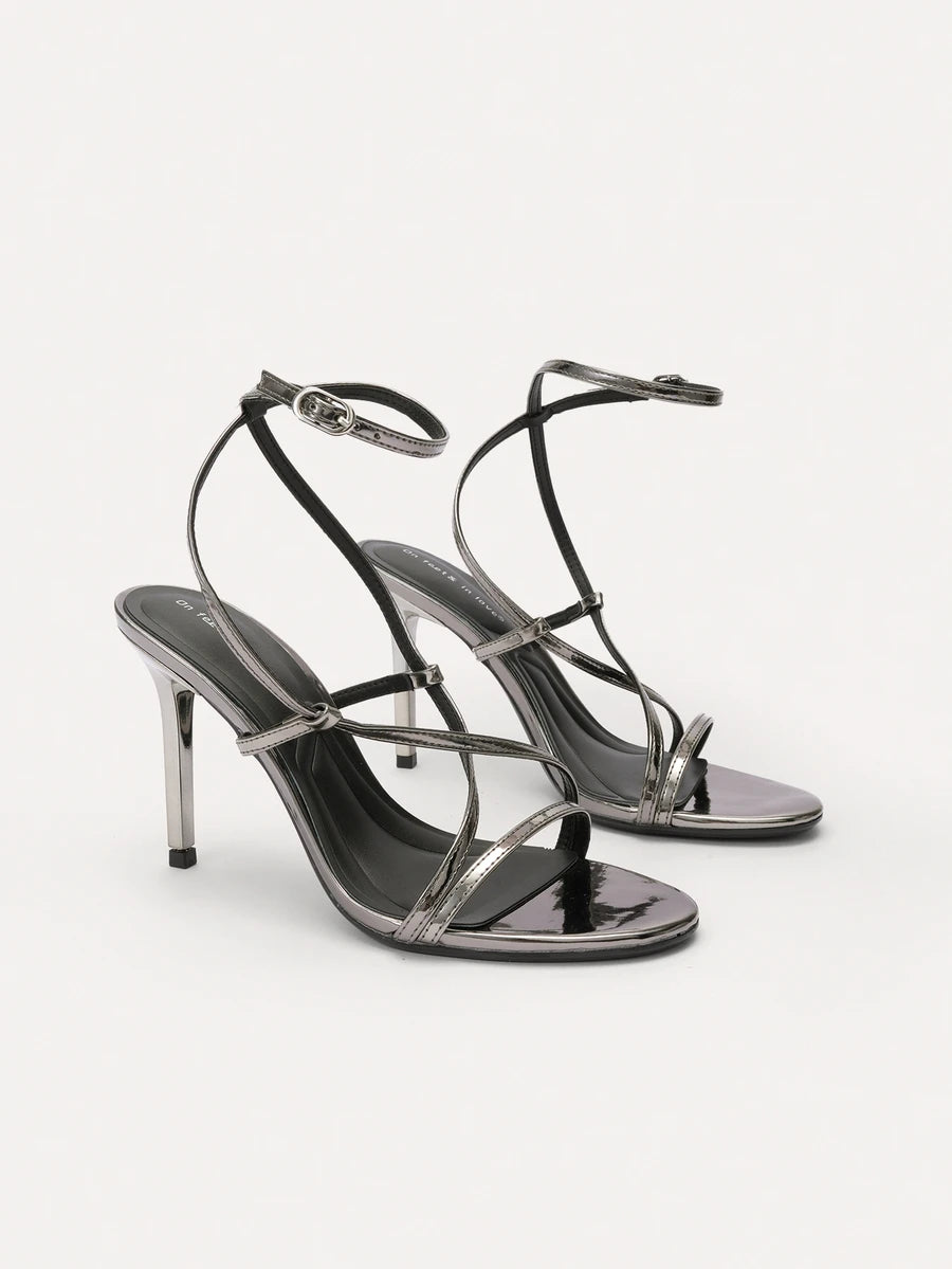 Criss-Cross Open-Toe Stiletto Sandals - view 2
