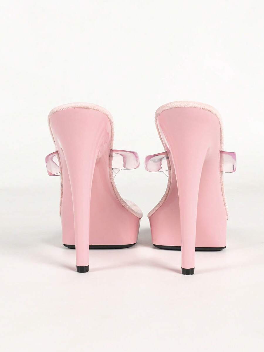 Crystal Thong Stiletto Sandals — Pink — view 7