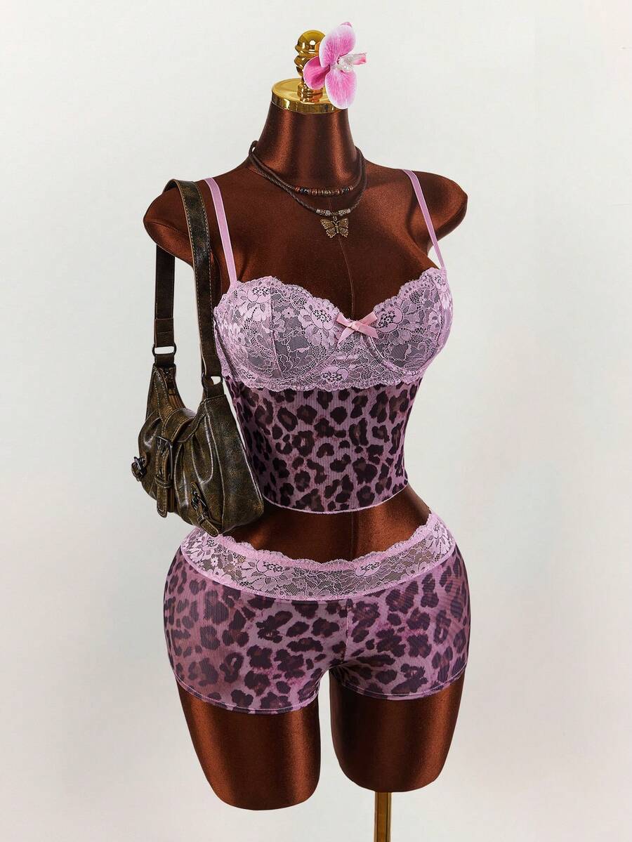 Floral Whisper Lace Two-Piece Set — SHEIN view 3