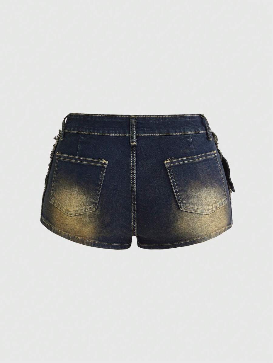 Hippie Belted Vintage Denim Shorts - view 2