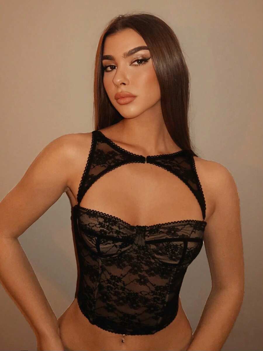 Black Detachable Corset Top - view 2