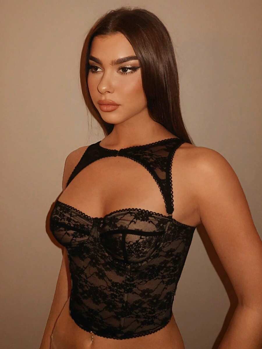 Black Detachable Corset Top - view 4