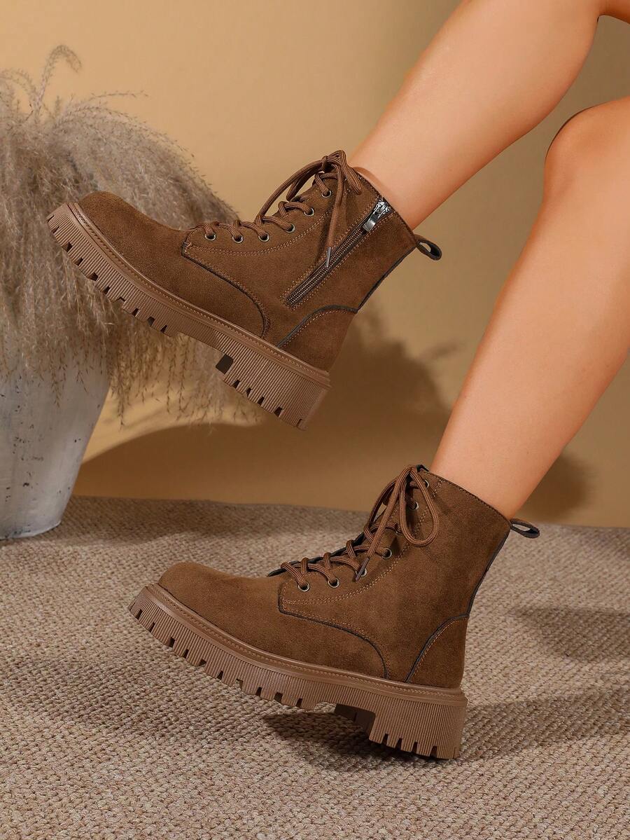 Moto Cloud Chunky Ankle Boots — SHEIN view 2