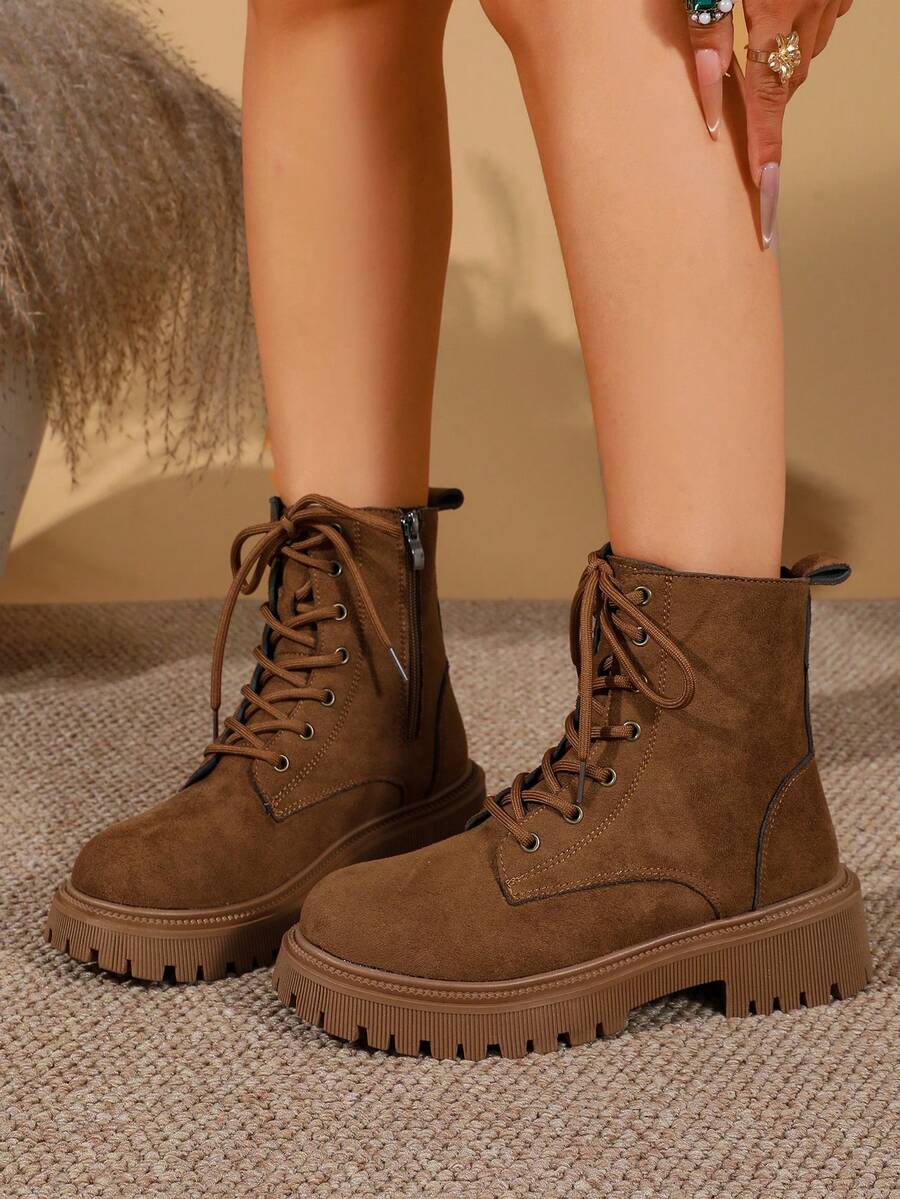 Moto Cloud Chunky Ankle Boots — SHEIN view 3