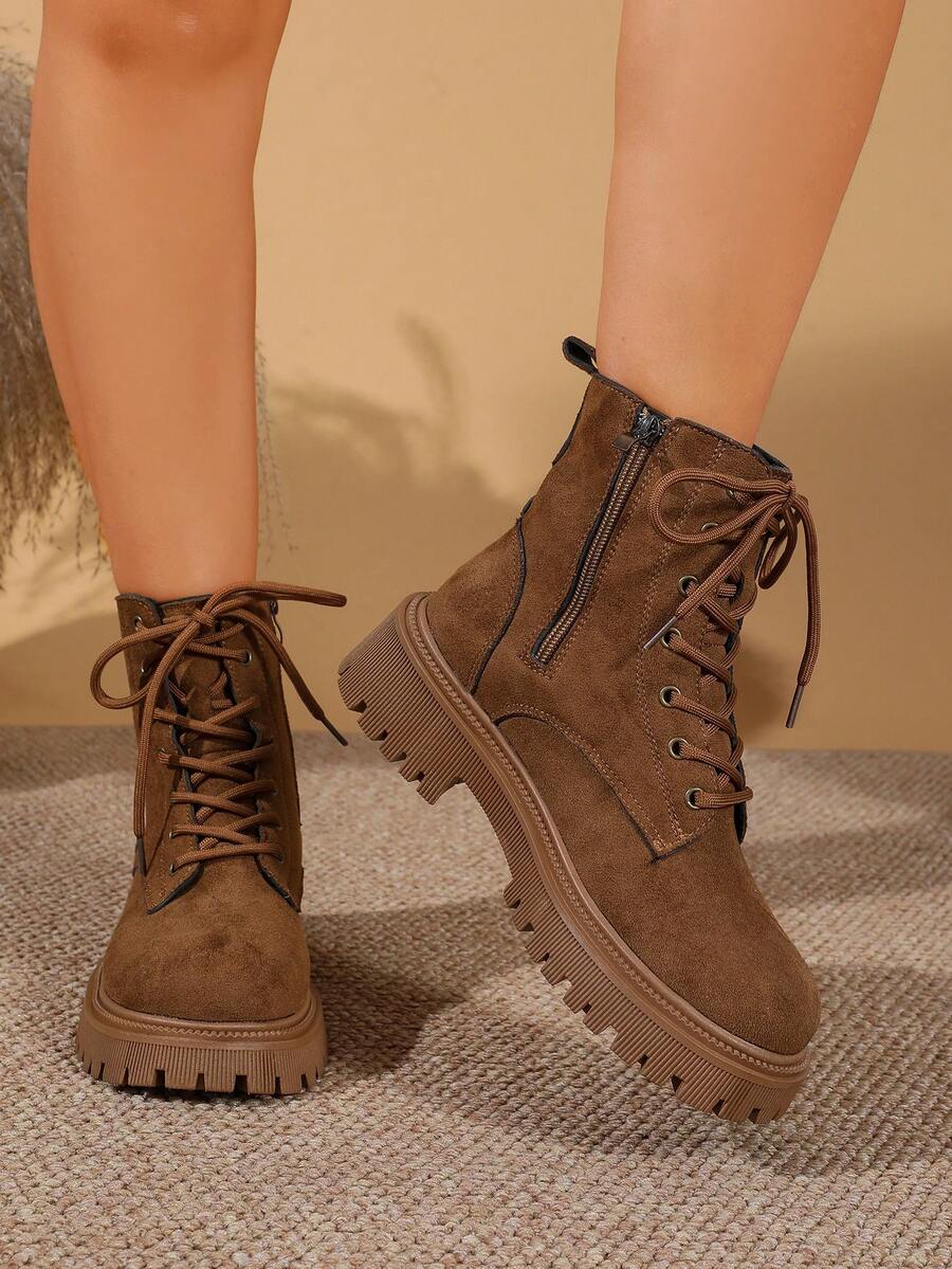 Moto Cloud Chunky Ankle Boots — SHEIN view 4