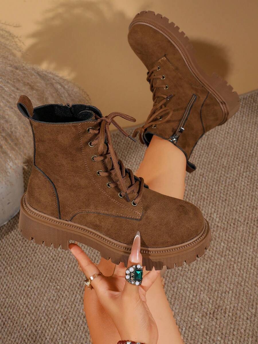 Moto Cloud Chunky Ankle Boots — SHEIN view 7