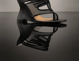 Noir Halo Mesh Wedge Sandals wedge and sole detail