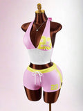 Pink Eclipse Mesh Two-Piece Set — SHEIN view 1