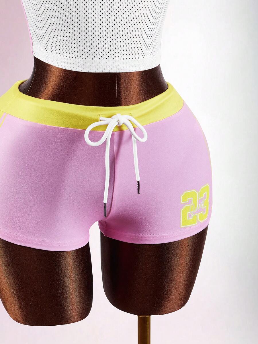 Pink Eclipse Mesh Two-Piece Set — SHEIN view 6