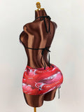 Pink Voltage Graffiti Three-Piece Swim Set — SHEIN view 1