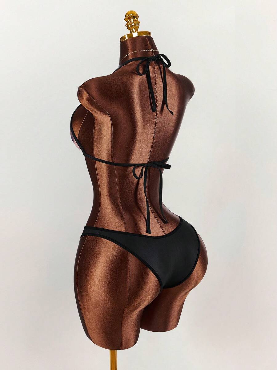Pink Voltage Graffiti Three-Piece Swim Set — SHEIN view 9