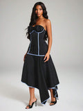 Pinstripe Corset Handkerchief Dress - view 1