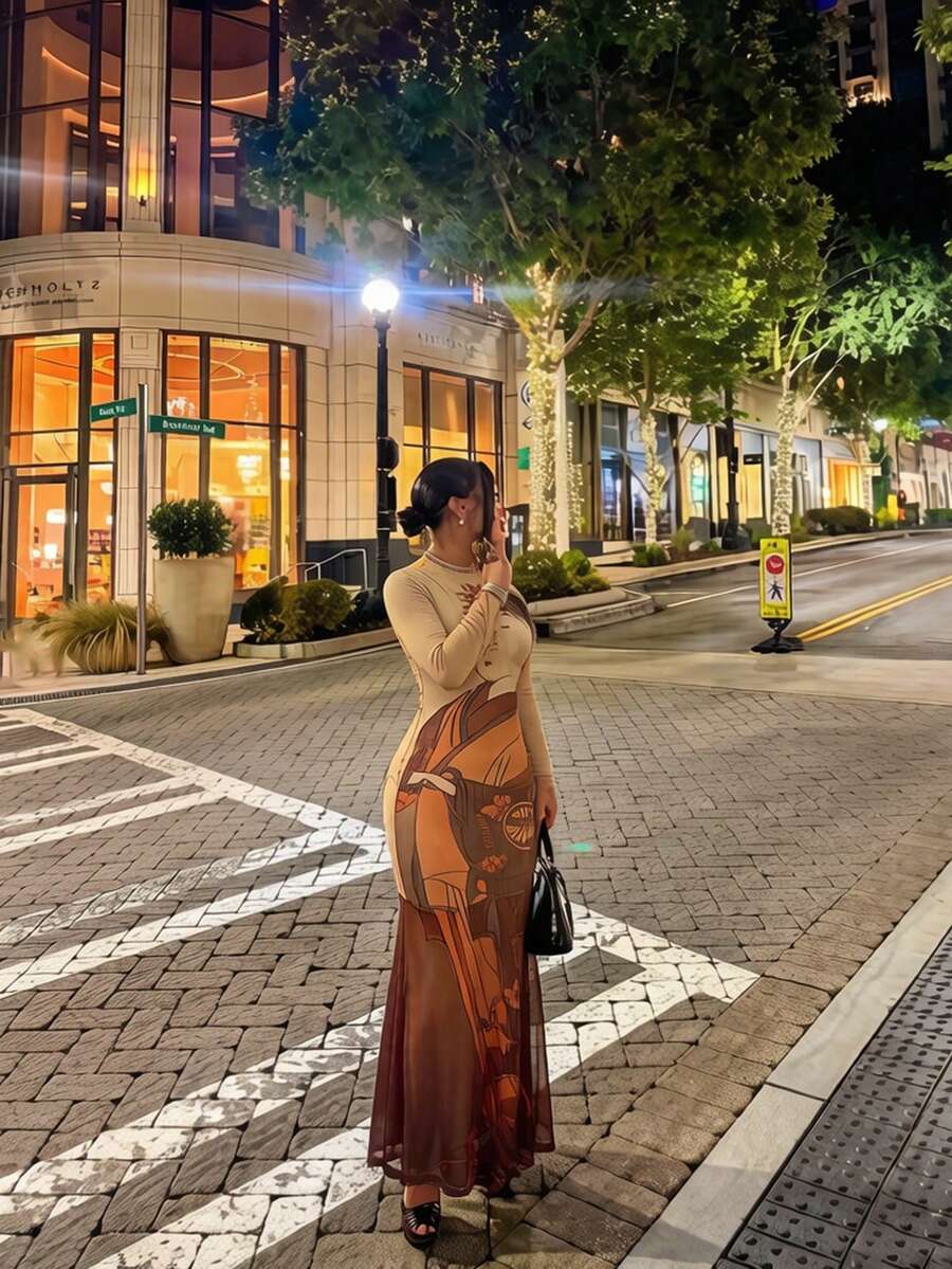 Poetry Muse Graphic Maxi Dress — SHEIN view 2