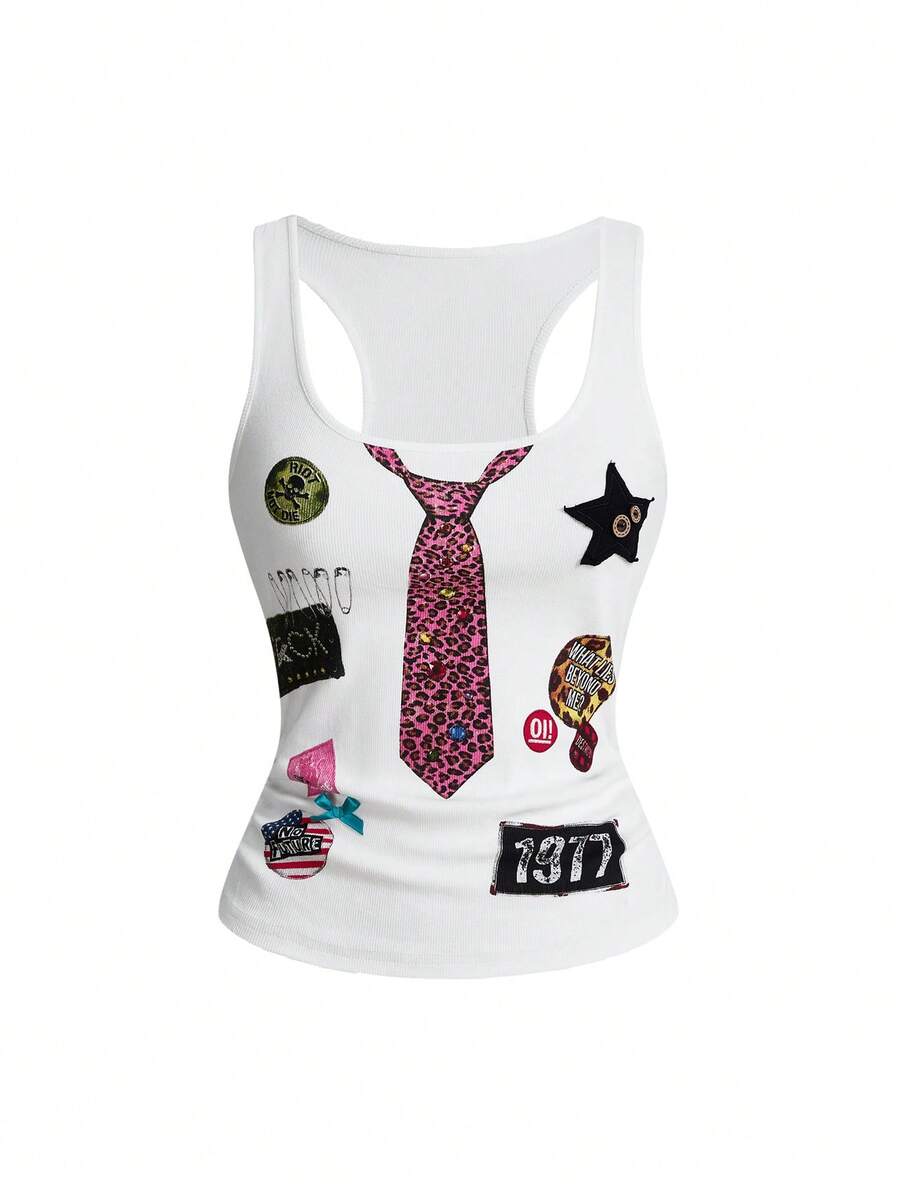 Punk Badge Bow Camisole front view