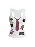 Punk Badge Bow Camisole front view