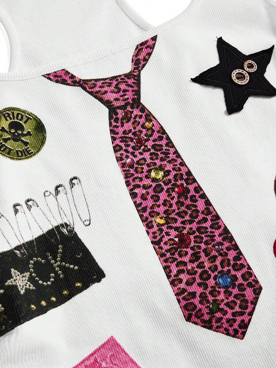 Punk Badge Bow Camisole side view