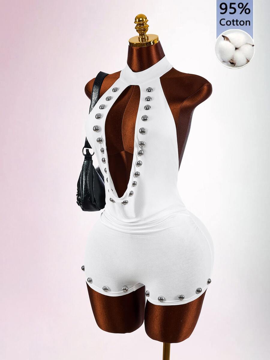 Rivet Backless Street Jumpsuit - view 3