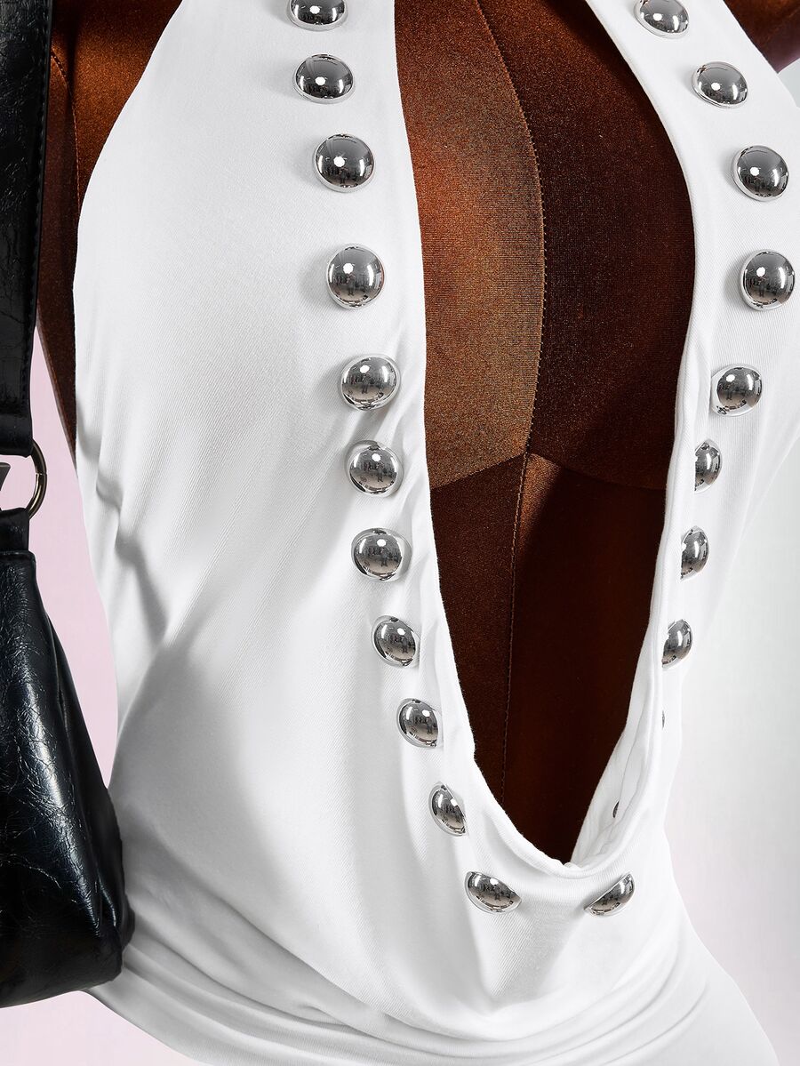Rivet Backless Street Jumpsuit - view 6