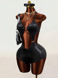 Serpent Ring Cutout Bodysuit — SHEIN view 2