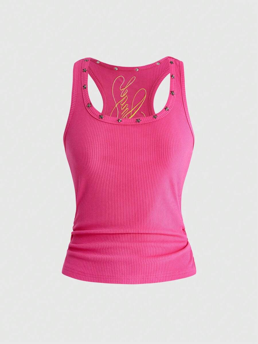 Star-Studded Logo U-Neck Tank back view