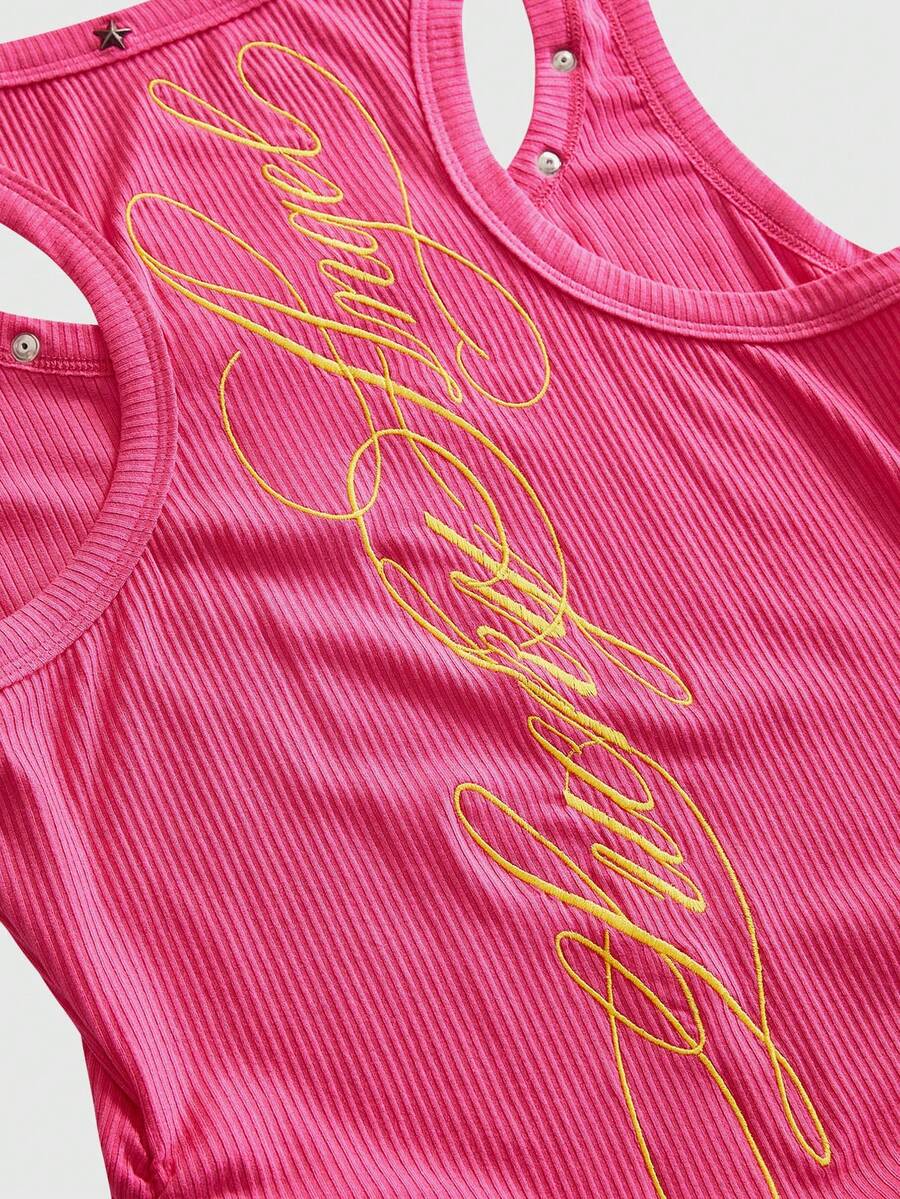 Star-Studded Logo U-Neck Tank side view