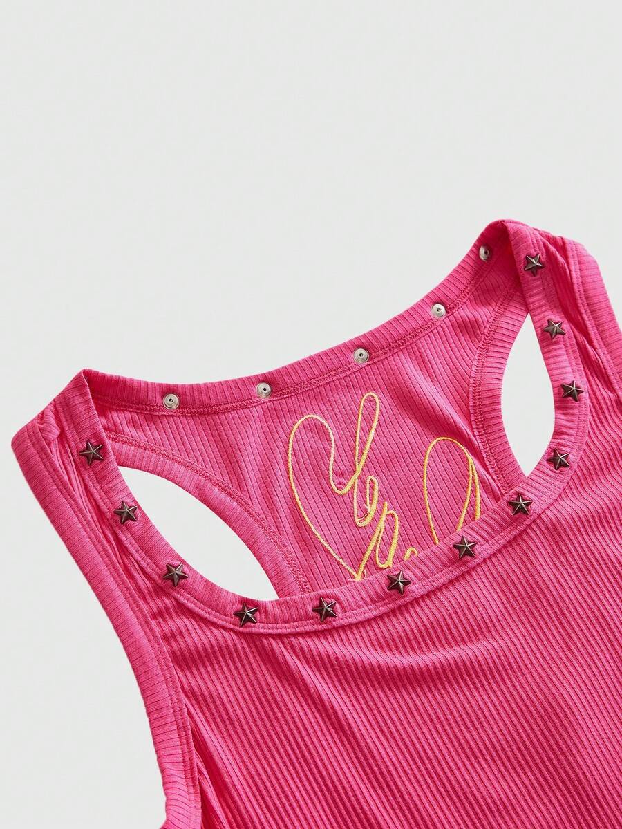 Star-Studded Logo U-Neck Tank detail view