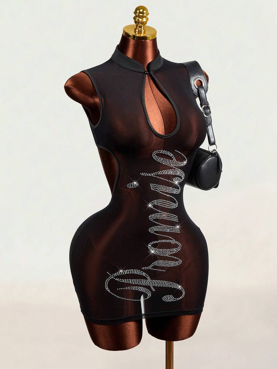 Stardust Mesh Mini Dress — SHEIN view 3