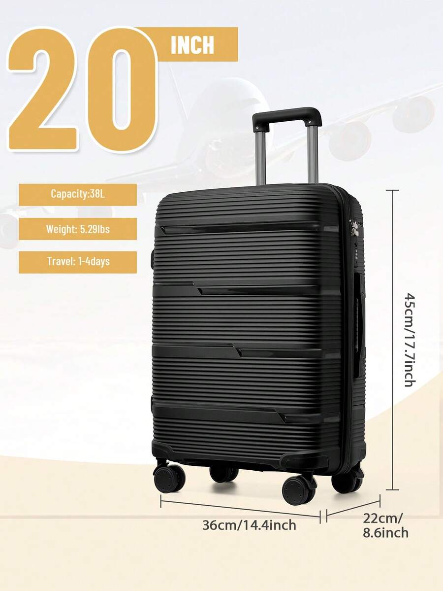 Two-Piece TSA Spinner Luggage Set back view
