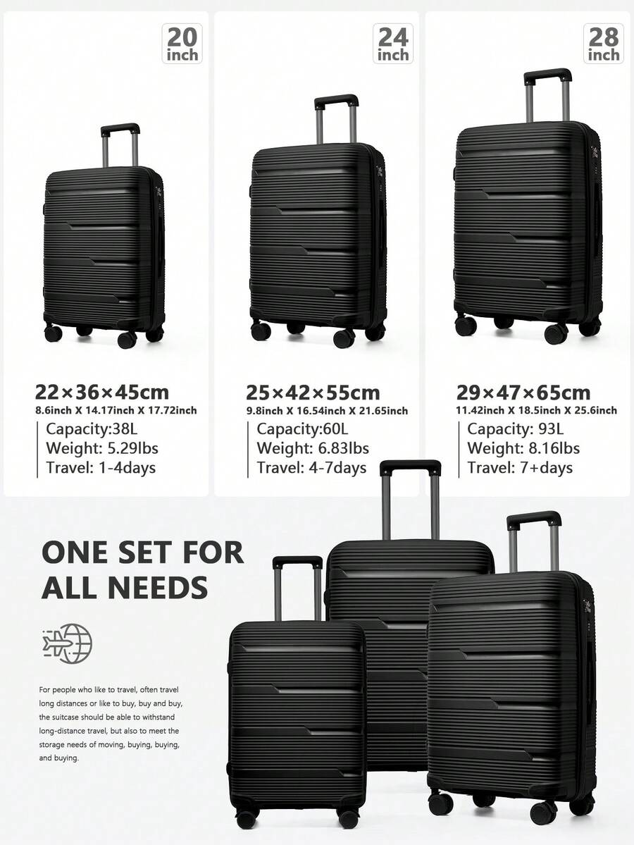 Two-Piece TSA Spinner Luggage Set interior view