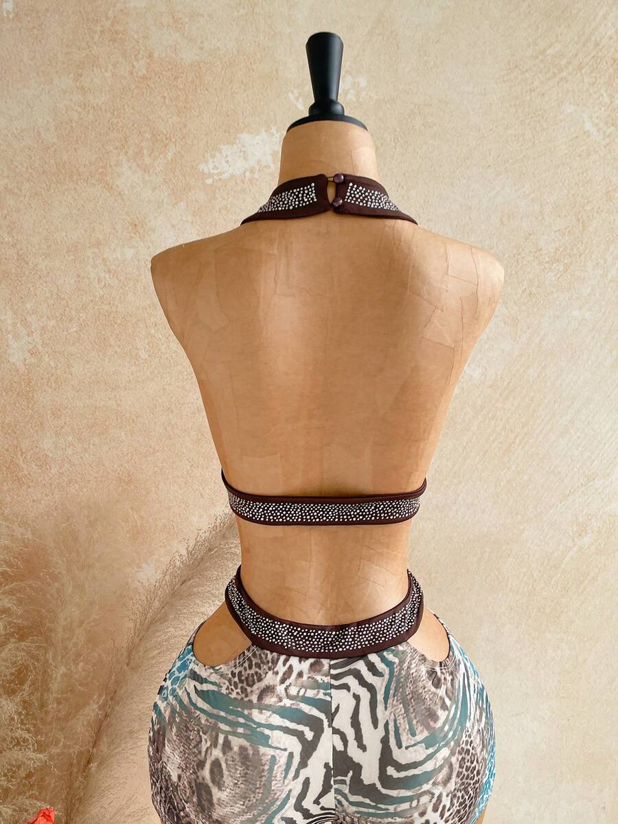 Wild Current Halter Unitard — SHEIN view 6