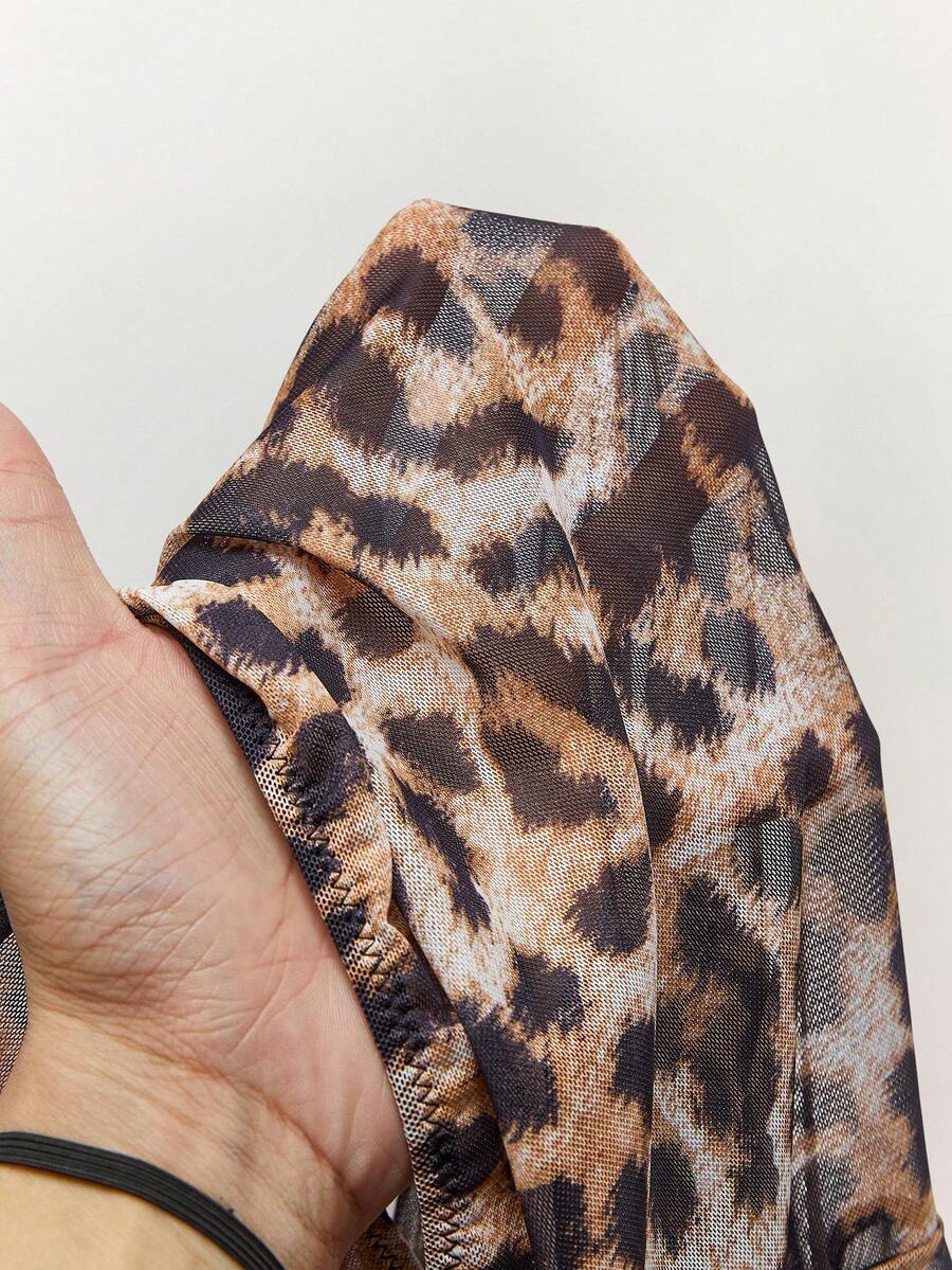 Wild Lace Leopard Long-Sleeve Top — SHEIN view 16
