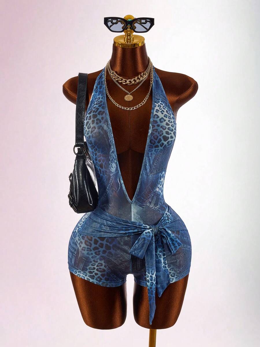 Wild Muse Leopard Jumpsuit — SHEIN view 3