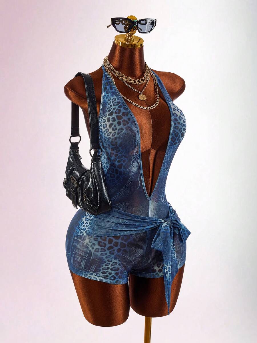 Wild Muse Leopard Jumpsuit — SHEIN view 6